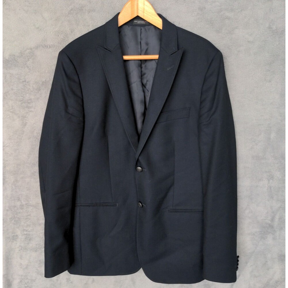 John Varvatos USA Blazer Men's 40R Blue Sport Coat 100% Wool 2 Button Jacket